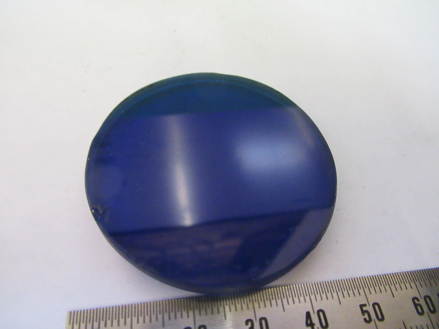 ANTIQUE BAUSCH LOMB GLASS BLUE FILTER THICK MICROSCOPE PART AS PICTURED X9-B-50