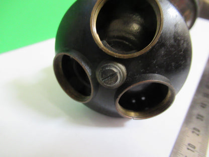 Antique Bausch & Lomb Brass Tubus + Nosepiece Microscope Part