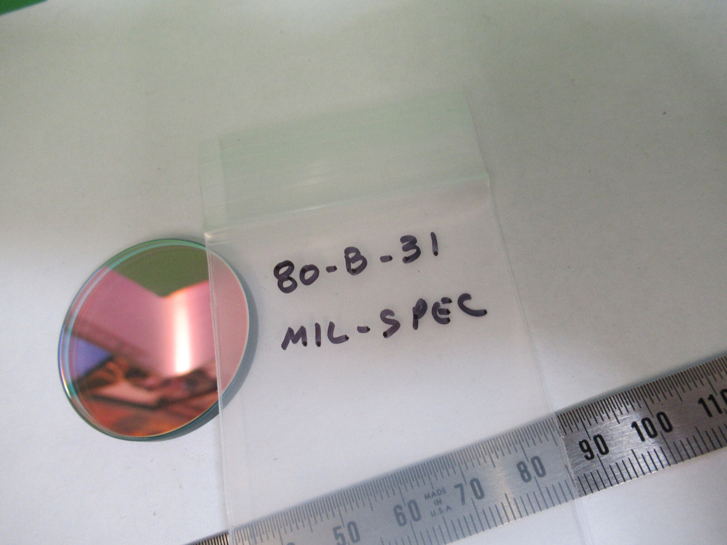 OPTICAL WEIRD NEUTRAL DENSITY MIL SPEC LASER OPTICS FILTER AS PICTURED 80-B-31