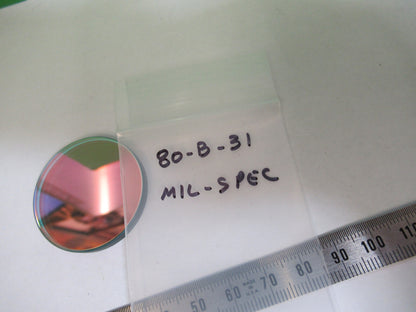 OPTICAL WEIRD NEUTRAL DENSITY MIL SPEC LASER OPTICS FILTER AS PICTURED 80-B-31