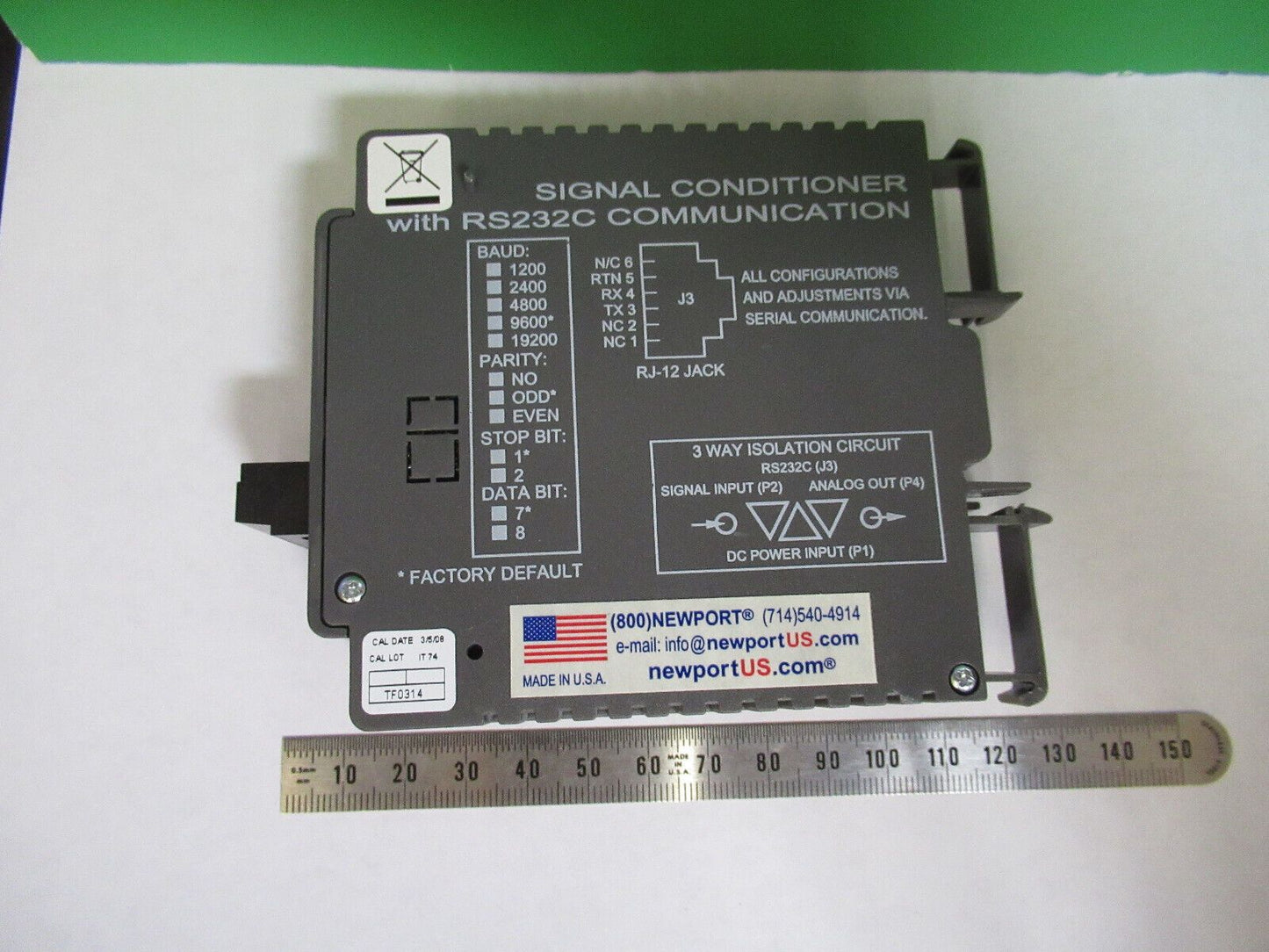 NEWPORT ELECTRONICS SIGNAL CONDITIONER RS232 IDRN-TC/N AS PICTURED S8-A-68