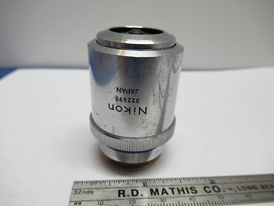 OBJECTIVE BD PLAN NIKON JAPAN 60X OPTICS MICROSCOPE PART AS IS &85-16