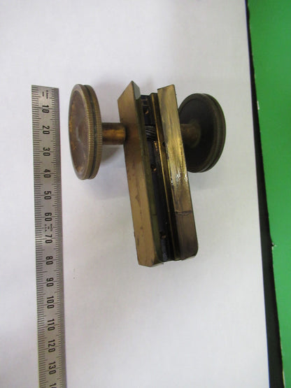 ANTIQUE BRASS STAGE KNOBS BAUSCH LOMB MICROSCOPE PART AS PICTURED X3-B-08