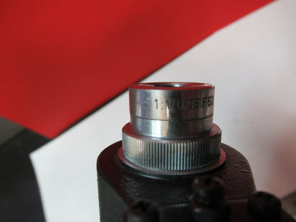 LEICA MICROSCOPE PART STAGE + OBJECTIVE AND EYEPIECE  AS PICTURED 6V-FT-80