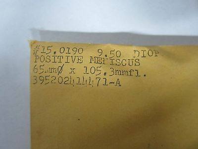 OPTICAL ROLYN LENS 65 mm Diameter Focal FL +105.3 mm LASER OPTICS AS IS BIN#M7