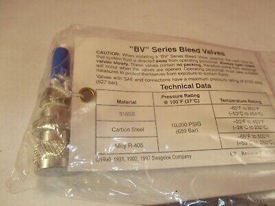 SWAGELOK WHITEY SS318 BLEED VALVE ??? PURGE AS PICTURED 8-B-05