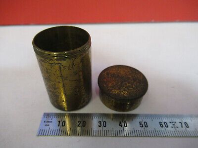 BECK  ANTIQUE BRASS EMPTY OBJECTIVE CANISTER MICROSCOPE LONDON AS PIC &87-FT-44