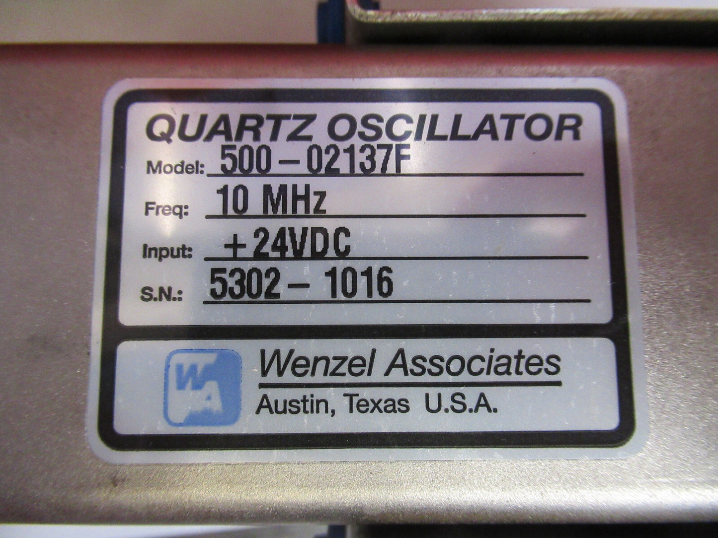 WENZEL QUARTZ OSCILLATOR MICROWAVE RF FREQUENCY 10 MHz  AS PICTURED T7-A-39