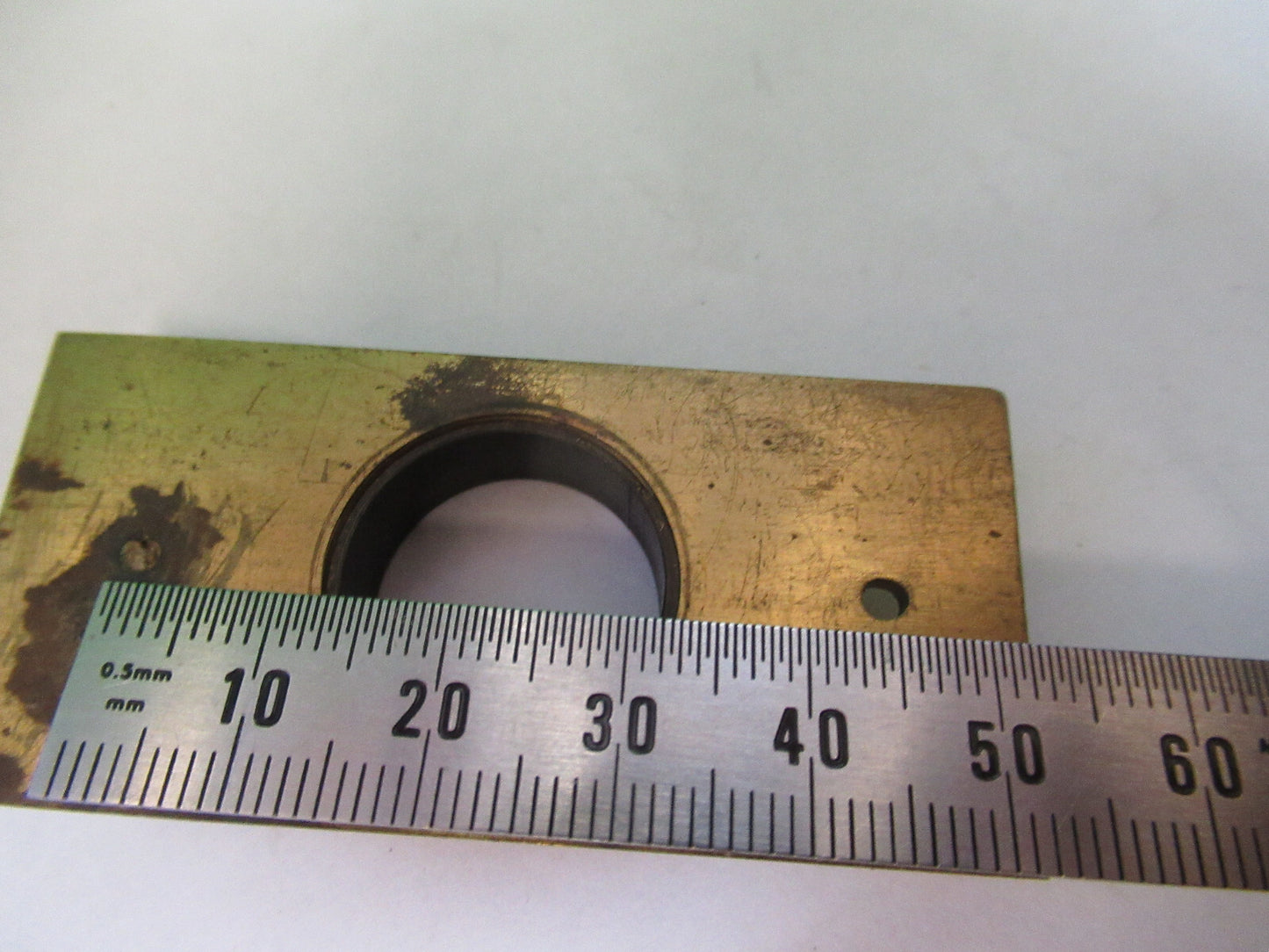 Antique Unknown Brass Fixture Stage Microscope Part