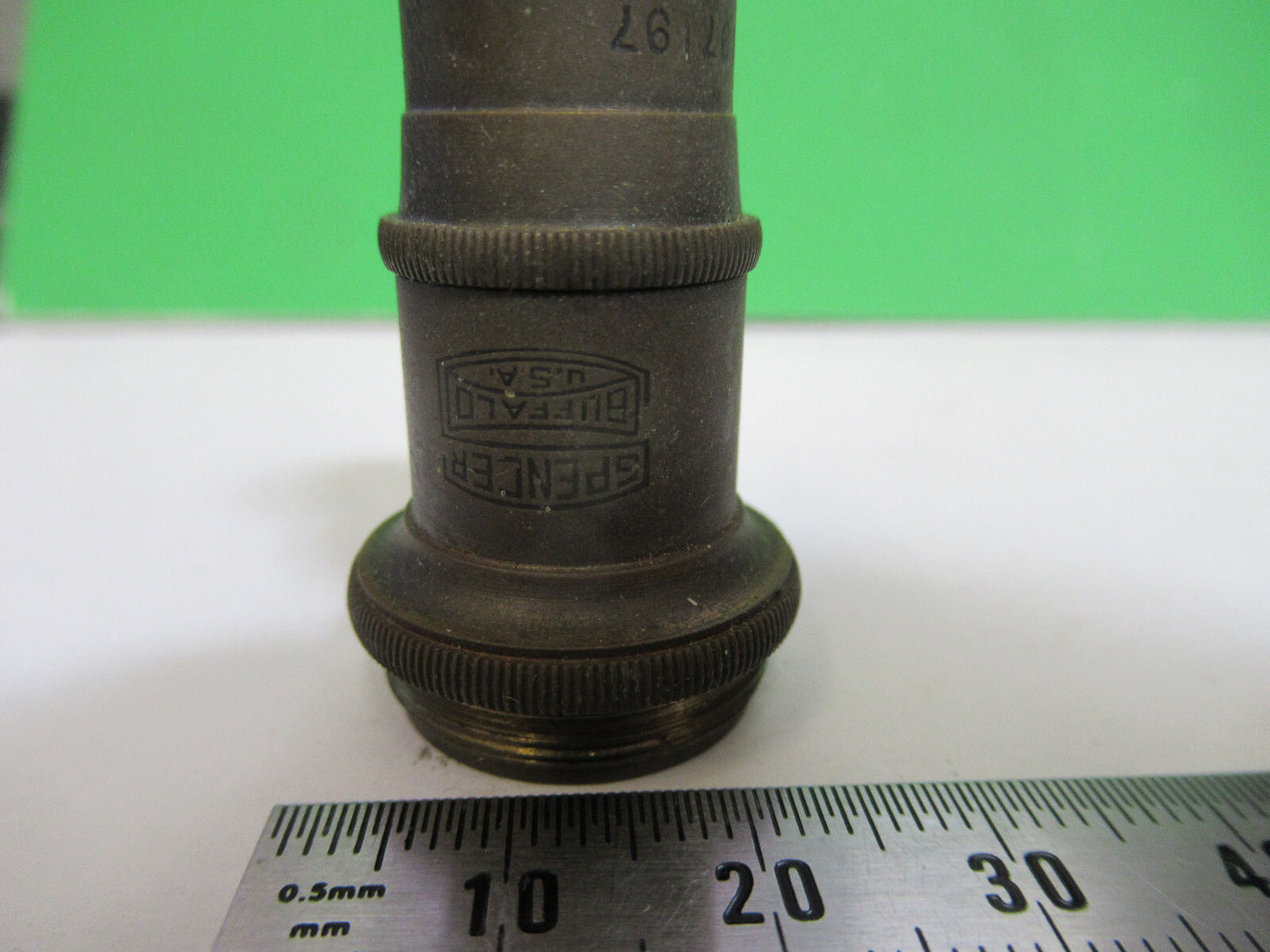 RUSTY ANTIQUE BRASS SPENCER OBJECTIVE MICROSCOPE PART AS PICTURED &H9-A-45