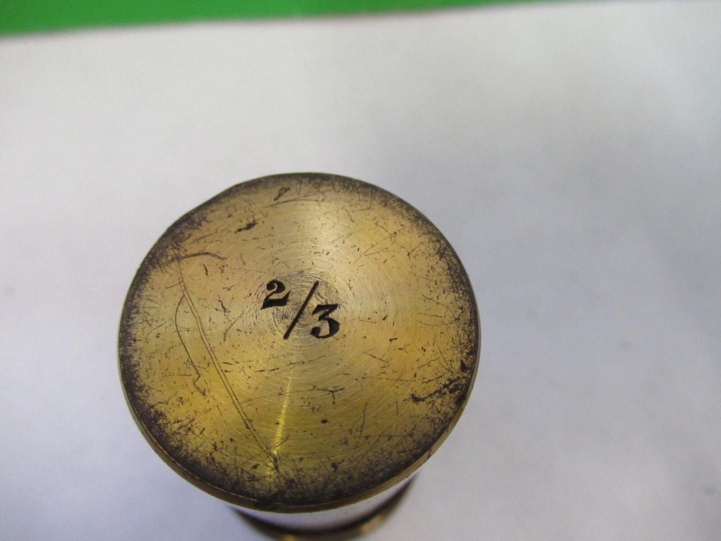 ROSS LONDON EMPTY CANISTER ANTIQUE BRASS OBJECTIVE MICROSCOPE AS PIC S1-B-69