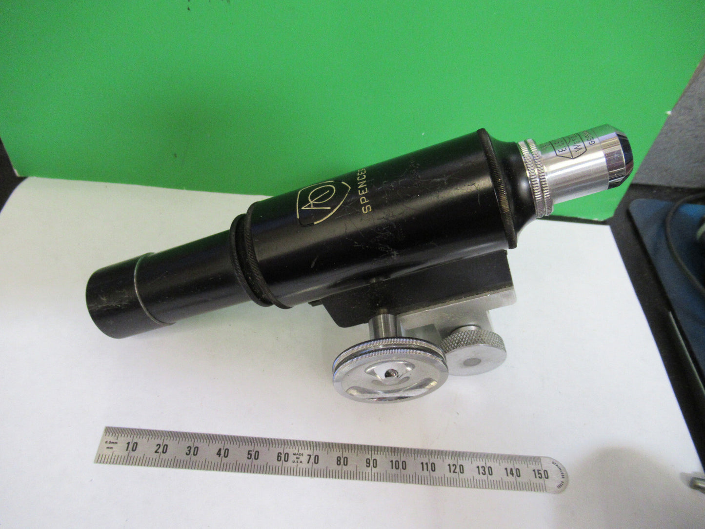 AMERICAN OPTICS AO TUBUS + OBJECTIVE LEITZ 4.3X MICROSCOPE PART AS PIC S1-B-84