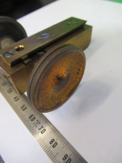 ANTIQUE BRASS BAUSCH LOMB KNOBS MACRO ADJUST MICROSCOPE PART AS PICTURED W3-C-02