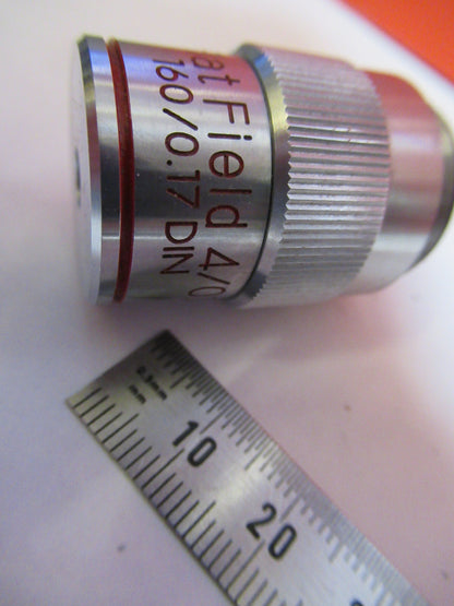 MEIJI JAPAN 4X /160 OBJECTIVE LENS  MICROSCOPE PART AS PICTURED  X8-B-04