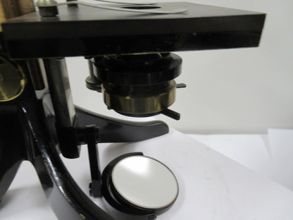ANTIQUE RARE GERMAN BRASS MICROSCOPE ERNST LEITZ as shown OPTICS #LOBBY