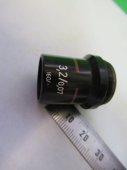 ZEISS GERMANY OBJECTIVE 3.2X  /160 OPTICS MICROSCOPE PART AS PICTURED U8-B-40