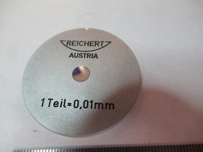 REICHERT AUSTRIA CALIBRATION STANDARD 0.01 MICROSCOPE PART AS PICTURED &3K-A-63