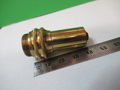 ANTIQUE BRASS OBJECTIVE UK LONDON MICROSCOPE PART AS PIC A5-B-04