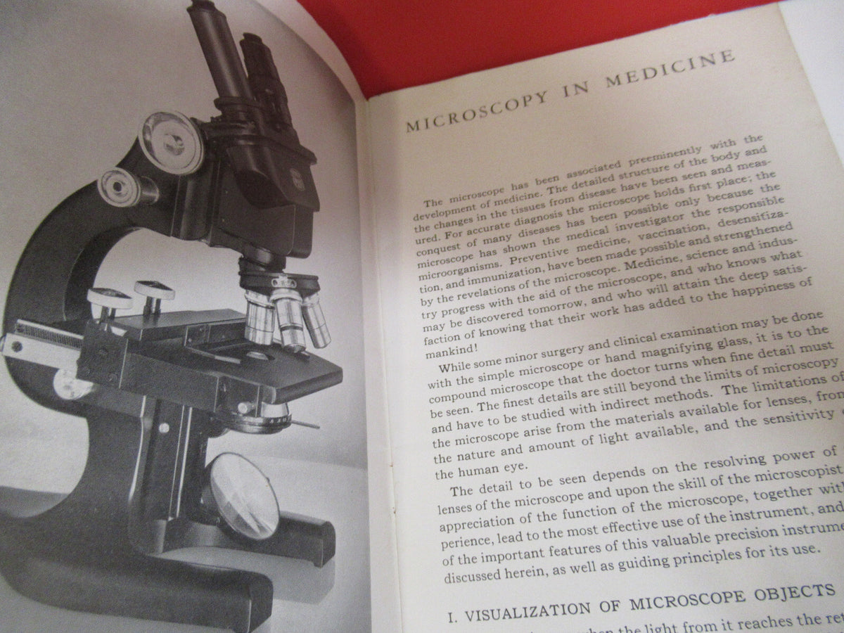 Medicine Booklet 1937 Antique Microscope Part