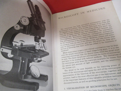 Medicine Booklet 1937 Antique Microscope Part