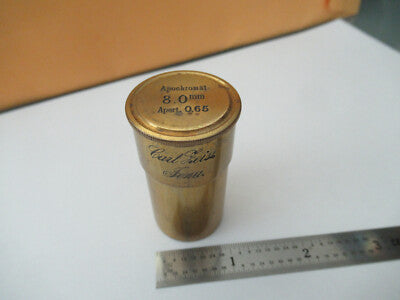 CARL ZEISS JENA 8mm EMPTY BRASS OBJECTIVE CAN MICROSCOPE AS PICTURED &F5-A-108