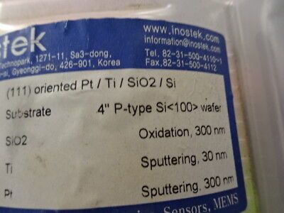 PLATINUM TITANIUM COATED THIN FILM INOSTEK on SILICON WAFER AS PICTURED &94-83