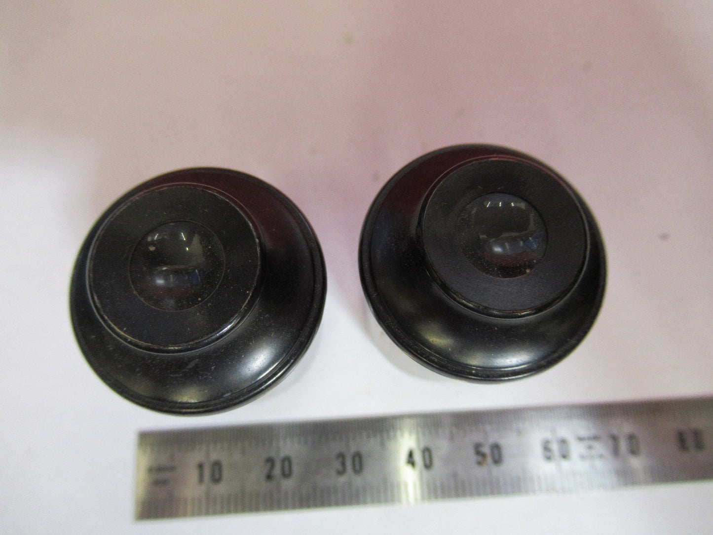 PAIR ANTIQUE SPENCER 10X WF EYEPIECE OCULAR MICROSCOPE PART As Pictured V7-A-28