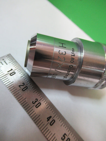 LEITZ WETZLAR H32X QUARTZ GLASS OBJECTIVE MICROSCOPE PART AS PICTURED &R2-A-05