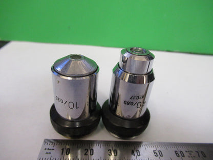 LOT 2 EA WILD M20 M11 OBJECTIVE 10X 40X MICROSCOPE PART AS PICTURED X6-A-113