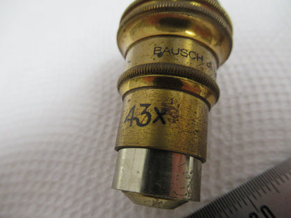 Optical Vintage Microscope Objective 43X Bausch & Lomb Optics