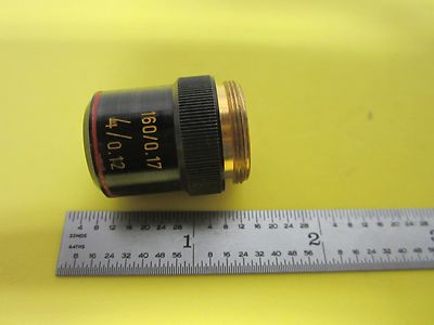 MELLES GRIOT OBJECTIVE 4X MICROSCOPE OPTICS AS IS BIN#A1-T-84