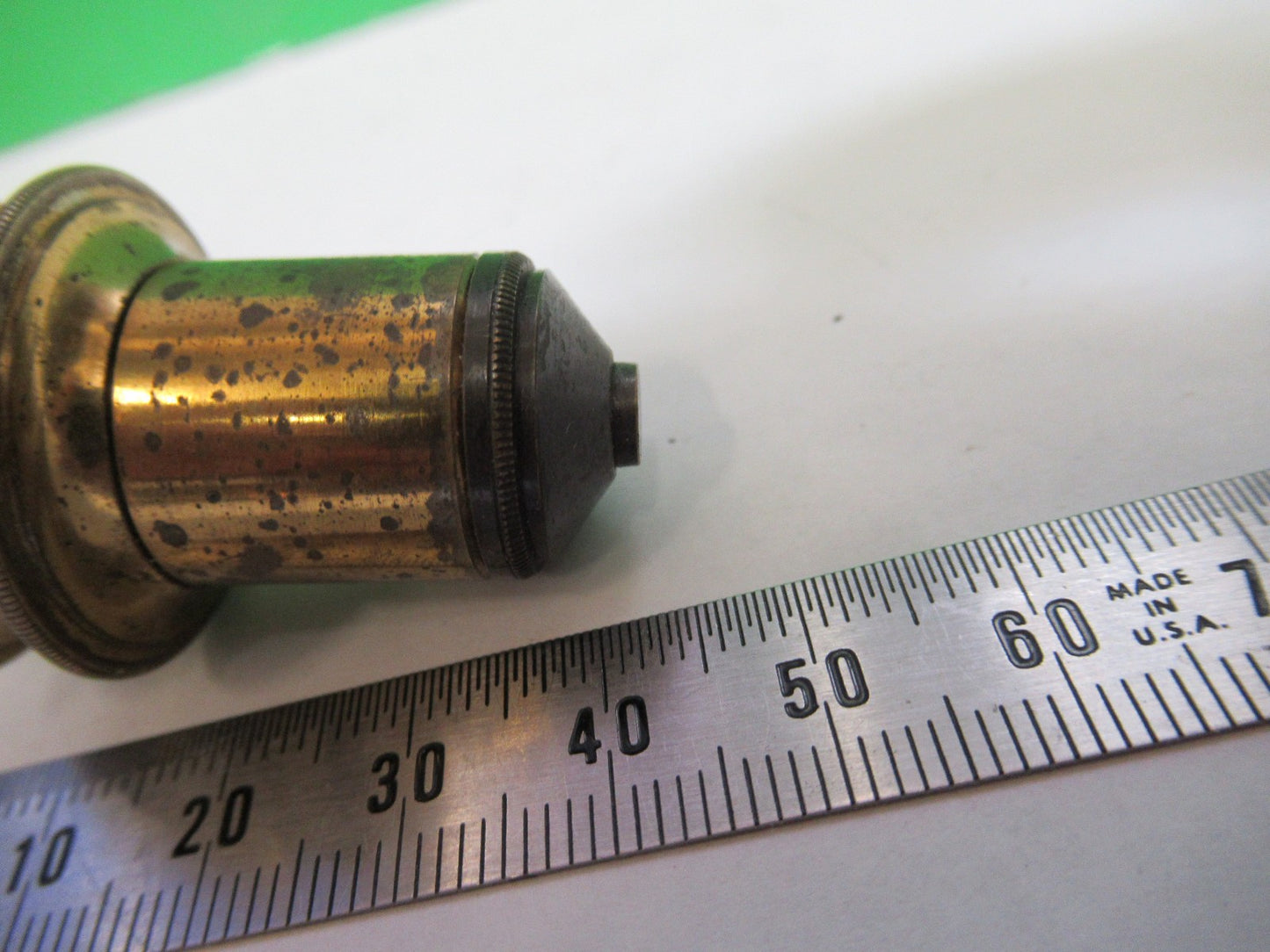 ANTIQUE BRASS H CROUCH LONDON LENS OBJECTIVE MICROSCOPE PART AS PICTURED T6-A-32
