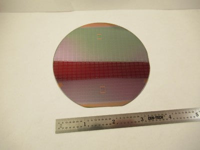 COLLECTABLE SILICON SINGLE CRYSTAL WAFER + ELECTRONIC COMPONENTS AS PIC #FT-1-19