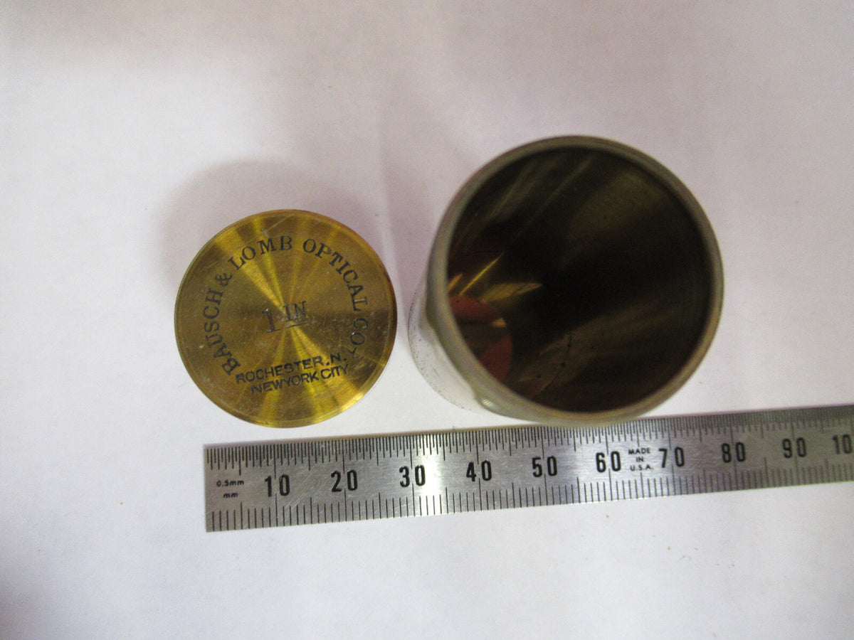 EMPTY BAUSCH LOMB BRASS OBJECTIVE CANISTER MICROSCOPE PART AS PICTURED Y1-A-40