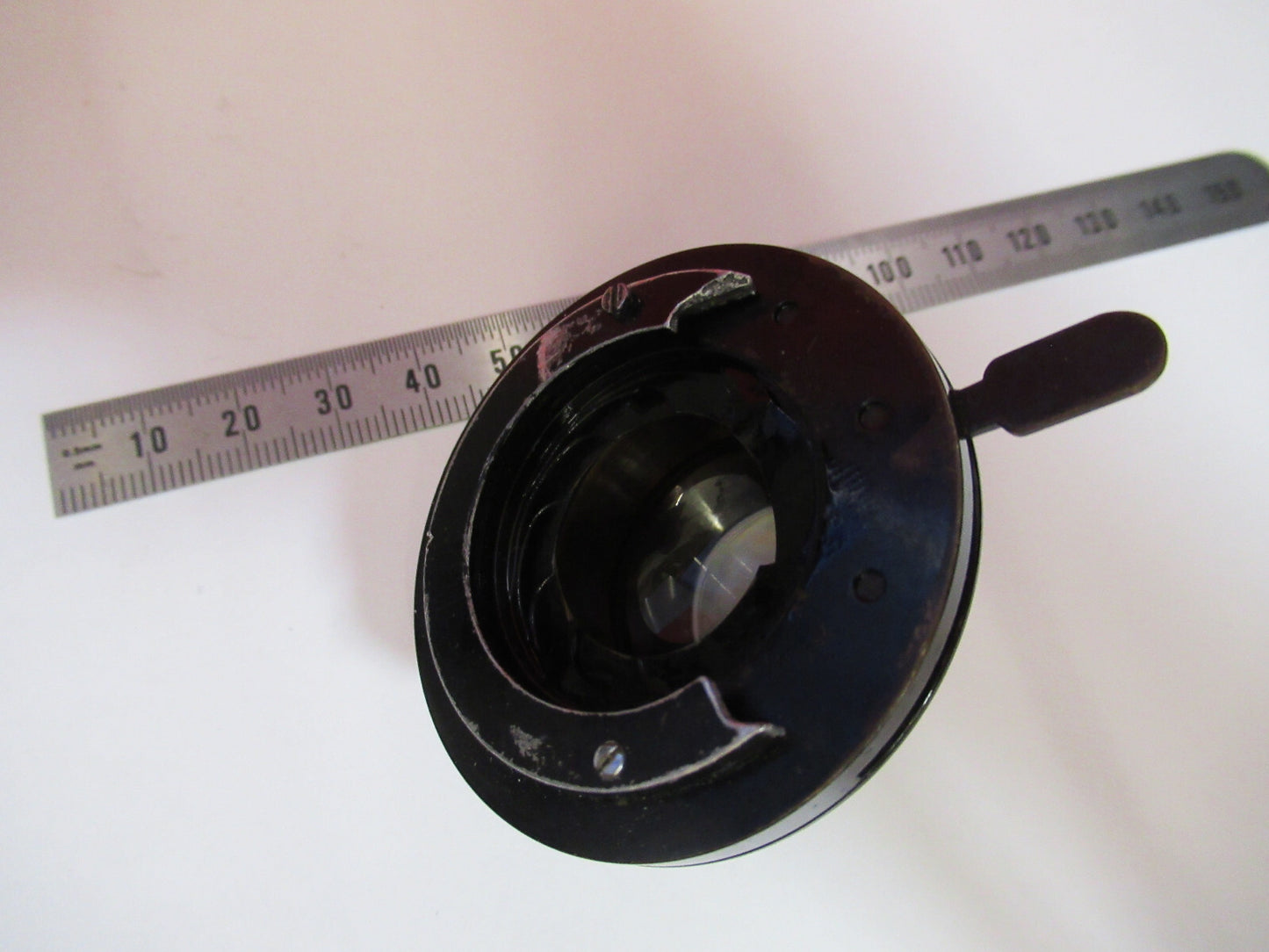 ANTIQUE BAUSCH LOMB CONDENSER IRIS OPTICS MICROSCOPE PART AS PICTURED S3-B-45