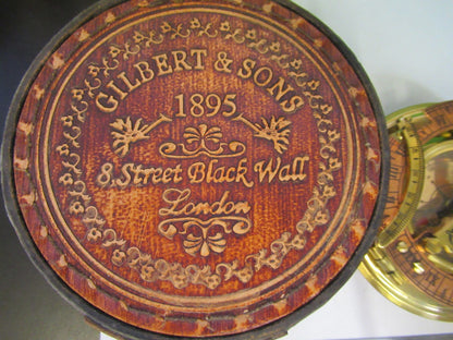 COLLECTABLE SUNDIAL GILBERT LONDON LEATHER CASE AS PICTURED T3-C-19